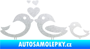 Samolepka Bird family 001 rodina v autě pískované sklo