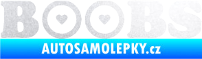 Samolepka Boobs nápis se srdíčky pískované sklo