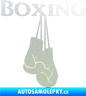 Samolepka Boxing nápis s rukavicemi pískované sklo