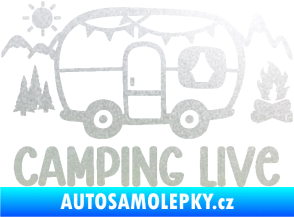 Samolepka Camping live 001 pravá cestování v karavanu pískované sklo
