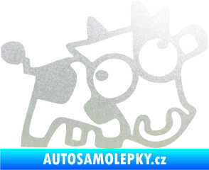 Samolepka Crazy cow pravá pískované sklo
