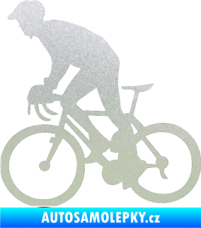 Samolepka Cyklista 003 levá pískované sklo