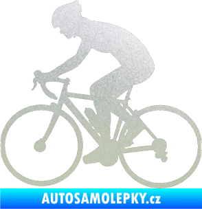 Samolepka Cyklista 005 levá pískované sklo