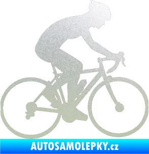 Samolepka Cyklista 005 pravá pískované sklo