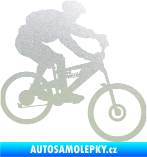 Samolepka Cyklista 009 pravá horské kolo pískované sklo