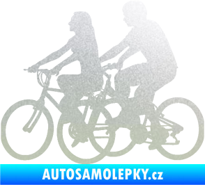 Samolepka Cyklisté 001 levá pár pískované sklo