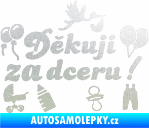 Samolepka Děkuji za dceru nápis dítě v autě pískované sklo