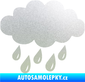 Samolepka Déšť 001 levá mrak a kapky pískované sklo