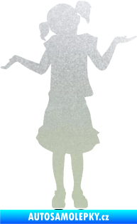 Samolepka Děti silueta 001 levá holčička krčí rameny pískované sklo