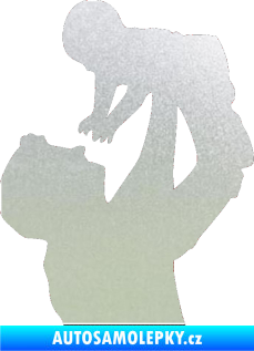 Samolepka Dítě v autě 026 pravá miminko v náruči pískované sklo