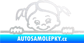 Samolepka Dítě v autě 030 pravá malá slečna hlavička pískované sklo