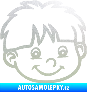 Samolepka Dítě v autě 036 pravá chlapec hlavička pískované sklo