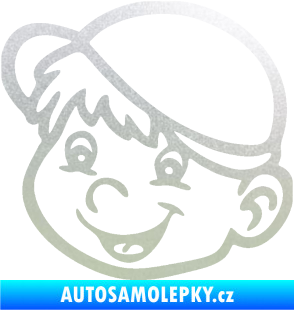 Samolepka Dítě v autě 038 levá kluk hlavička pískované sklo