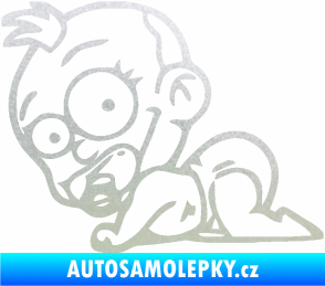 Samolepka Dítě v autě 067 levá lezoucí miminko pískované sklo