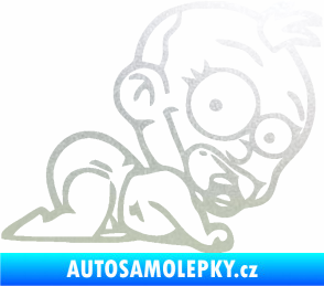 Samolepka Dítě v autě 067 pravá lezoucí miminko pískované sklo