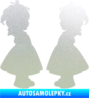 Samolepka Dítě v autě 072 dvě holčičky sourozenci pískované sklo
