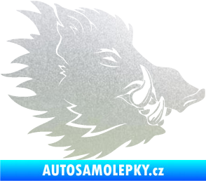 Samolepka Divoké prase 001 pravá kanec hlava pískované sklo