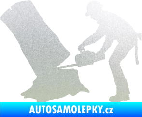 Samolepka Dřevorubec 003 levá pískované sklo