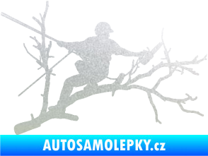 Samolepka Dřevorubec 006 pravá prořezání ve výškách pískované sklo