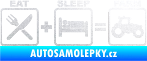 Samolepka Eat sleep farm pískované sklo