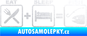 Samolepka Eat sleep fish pískované sklo