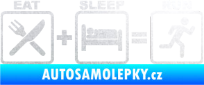 Samolepka Eat sleep run pískované sklo