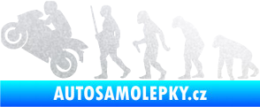 Samolepka Evoluce 004 levá motorkář pískované sklo