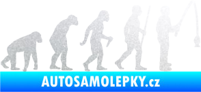 Samolepka Evoluce 005 rybář pravá pískované sklo