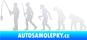 Samolepka Evoluce 005 rybář levá pískované sklo