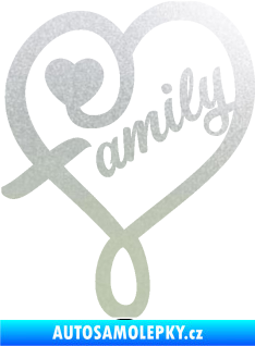 Samolepka Family 001 nápis se srdíčkem pískované sklo