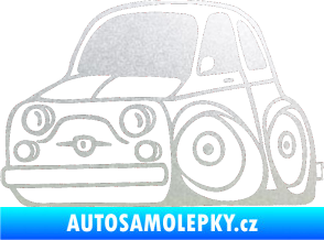 Samolepka Fiat 500 karikatura levá pískované sklo