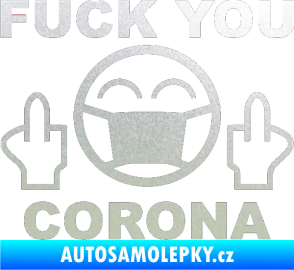 Samolepka Fuck you corona pískované sklo