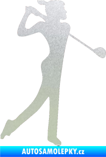 Samolepka Golfistka 016 pravá pískované sklo