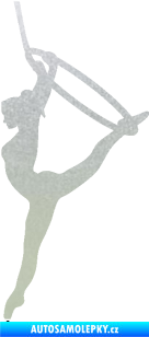 Samolepka Gymnastka 004 levá cvičení s kruhem pískované sklo