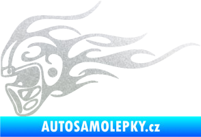 Samolepka Helma s plameny levá pískované sklo