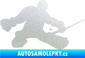 Samolepka Hokejista 015 pravá brankář pískované sklo