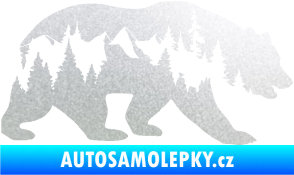 Samolepka Hory s medvědem pravá pískované sklo