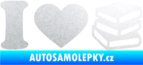 Samolepka I love books pískované sklo