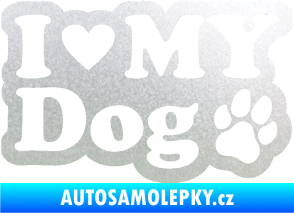 Samolepka I love my dog 002 pískované sklo