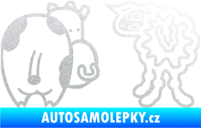 Samolepka JDM kravička a ovečka 001 levá pískované sklo
