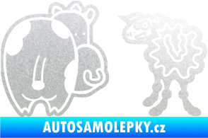 Samolepka JDM kravička a ovečka 002 levá pískované sklo