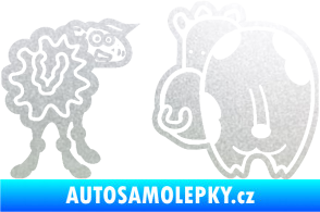 Samolepka JDM kravička a ovečka 002 pravá pískované sklo