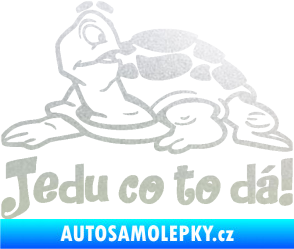 Samolepka Jedu co to dá! 001 levá nápis se želvou pískované sklo
