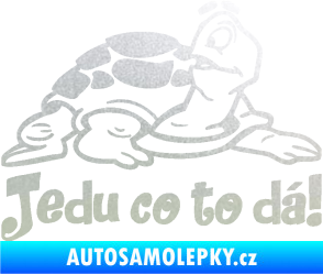 Samolepka Jedu co to dá! 001 pravá nápis se želvou pískované sklo