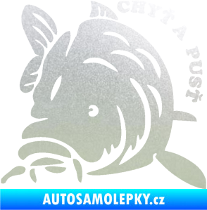 Samolepka Kapr 004 chyť a pusť levá pískované sklo