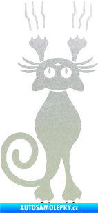 Samolepka Kočka 023 levá s drápanci pískované sklo