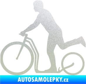 Samolepka Koloběžka 001 levá jízda  pískované sklo