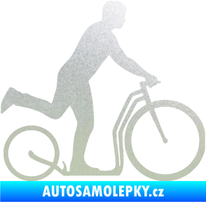 Samolepka Koloběžka 001 pravá jízda  pískované sklo
