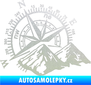 Samolepka Kompas 002 levá hory pískované sklo