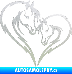 Samolepka Koníci 002 - levá srdíčko kůň s hříbátkem pískované sklo